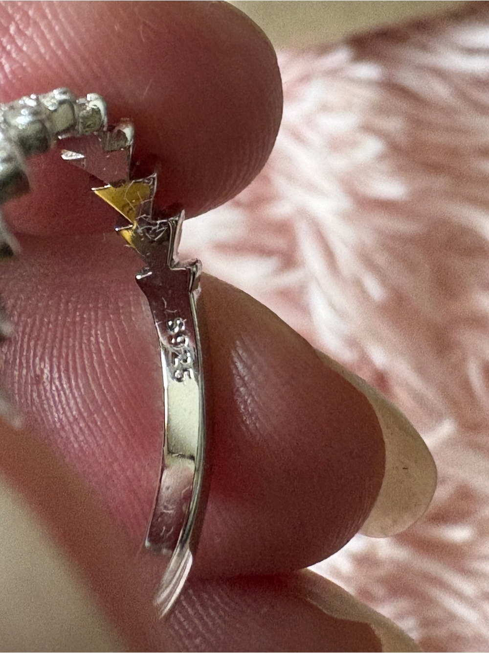 Moissanite Diamond Sterling Silver Band Size 8 With Box - Picture 3 of 8